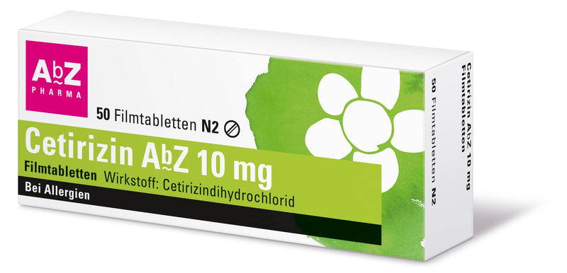 Cetirizin AbZ 10 mg film-coated tablets: For the treatment of hay fever and chronic hives, 50 film-coated tablets - NewNest Australia