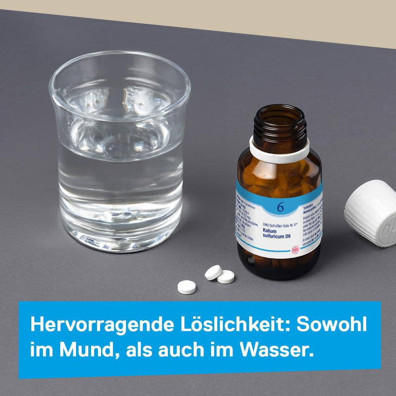 DHU Schüßler Salt No. 6 Kalium sulfuricum D6 - The mineral salt for detoxification - the original - environmentally friendly in a medicine jar, 200 tablets - NewNest Australia