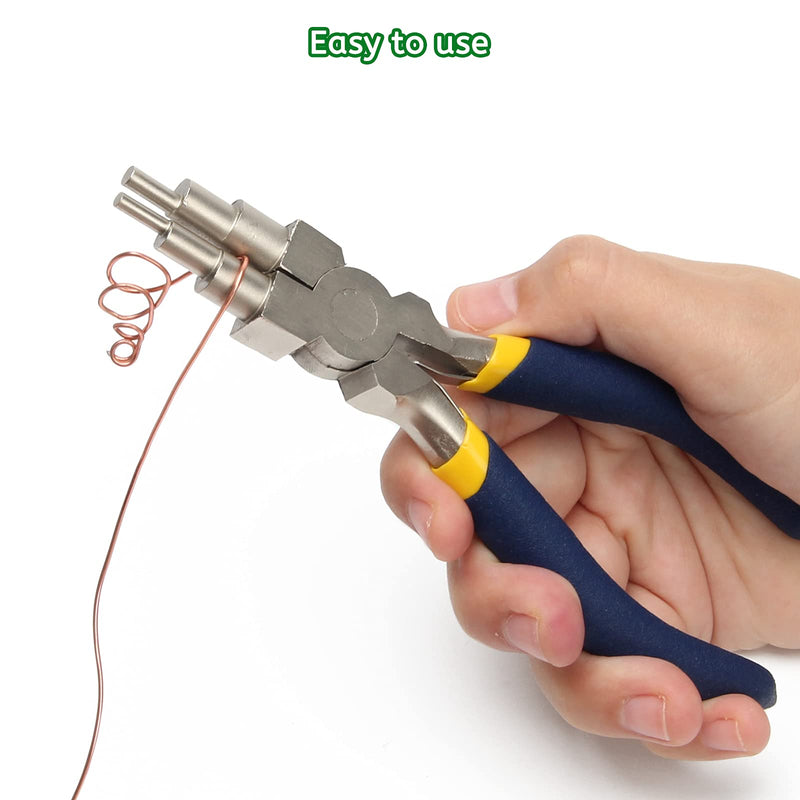 6 Step Jewelry Bail Making Pliers, AngleKai 3-10mm Wire Looping Forming Pliers Wire Wrapping Tools Looper Pliers for Jewelry Making with Non-Slip Handle Round Nose Pliers Wire Bending Pliers (1) 1 - NewNest Australia