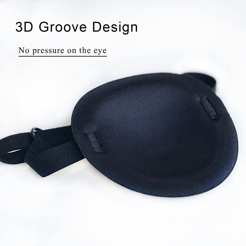 2PCS Eye Patch, Adjustable Eye Patches, Medical Eye Patch, Amblyopia Lazy Eye Patches for Left or Right Eyes, Black - NewNest Australia