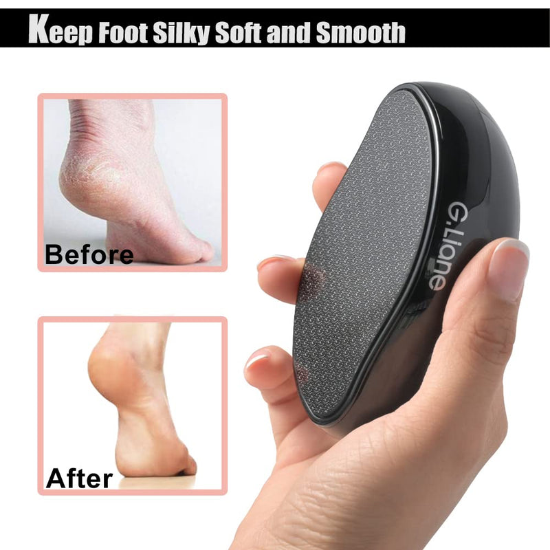 Nano Glass Callus Remover G.Liane Crystal Glass Foot File Rasp With Protective Lid Dry And Wet Perfect Painless Foot Care Callus Slicer For Hard Dead Skin Calluses Cracked Foot (Black) - NewNest Australia