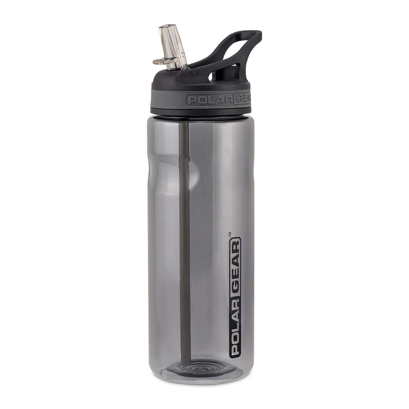 Polar Gear Aqua Grip Bottle – BPA-Free Reusable Sports Water Bottle & Foldable Straw – Drink at the Gym, in the Car & Outdoors – Clear Tritan Plastic & Dishwasher Safe – Black, 650ml - NewNest Australia