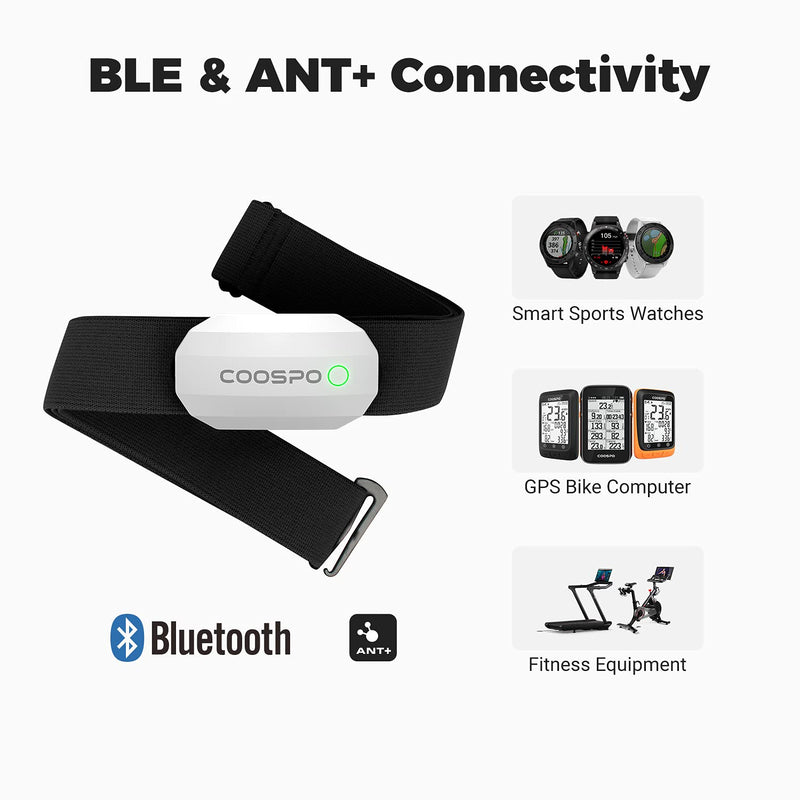 Coospo Bluetooth Heart Rate Monitor Chest Strap,ANT+ BLE HR Monitor Chest, HRM IP67 Waterproof, Use for Running Cycling Gym and Other Sports - NewNest Australia