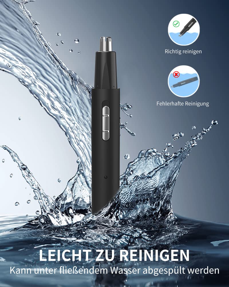 Nose hair trimmer, nose hair trimmer, ear hair trimmer, 2 in 1 professional nose trimmer - pain-free men's and women's nose hair remover, with USB charging function, IPX7 waterproof double blades - NewNest Australia