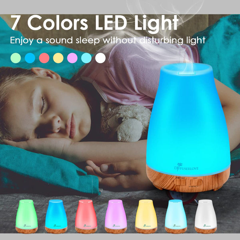 300ML Essential Oil Diffuser Remote Control Aromatherapy Diffuser Mist Humidifiers with 7 Color LED Lights and Waterless Auto Shut-Off for Bedroom Office House Kitchen Yoga - NewNest Australia