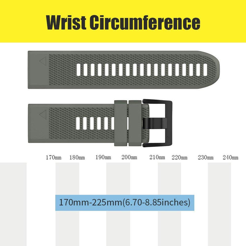 Notocity Compatible Fenix 5X Band 26mm Width Soft Silicone Watch Strap for Fenix 6X/Fenix 7X/Fenix 5X Plus/Fenix 6X Pro/Fenix 3/Fenix 3 HR/Tactix/Descent MK1/D2 Delta PX/D2 Charlie-3pcs 3P1 - NewNest Australia