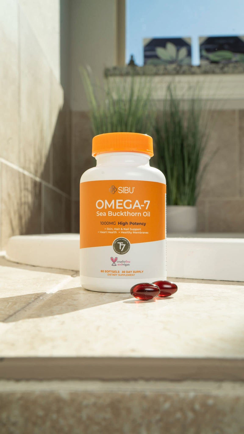 SIBU Omega-7 Softgels, Pure Organic Himalayan Sea Buckthorn, Max Potency, 60ct 60 Count (Pack of 1) - NewNest Australia