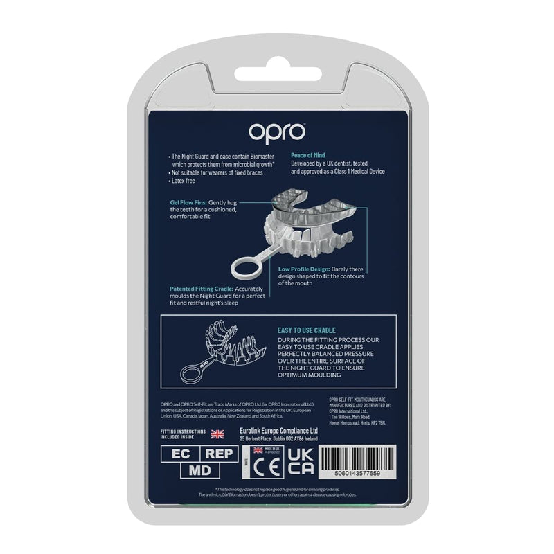 OPRO Dentist Recommended Night Guard for Clenching and Grinding Teeth, Bruxism and TMJ Relief. Clear Slim Fit, Customisable Size for Restful Sleep. Dental Antimicrobial Nightguard and Case Included. - NewNest Australia