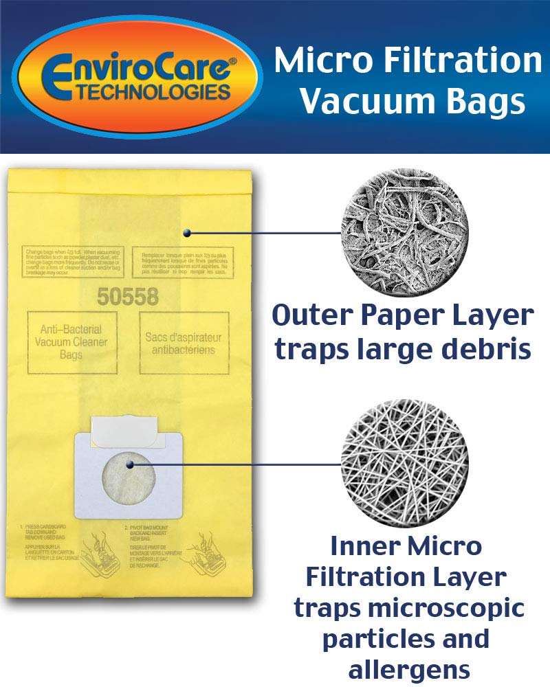EnviroCare Replacement Vacuum Cleaner Bags made to fit Kenmore Canister Type C or Q 50555, 50558, 50557 and Panasonic Type C-5 12 pack 12 Bags - NewNest Australia