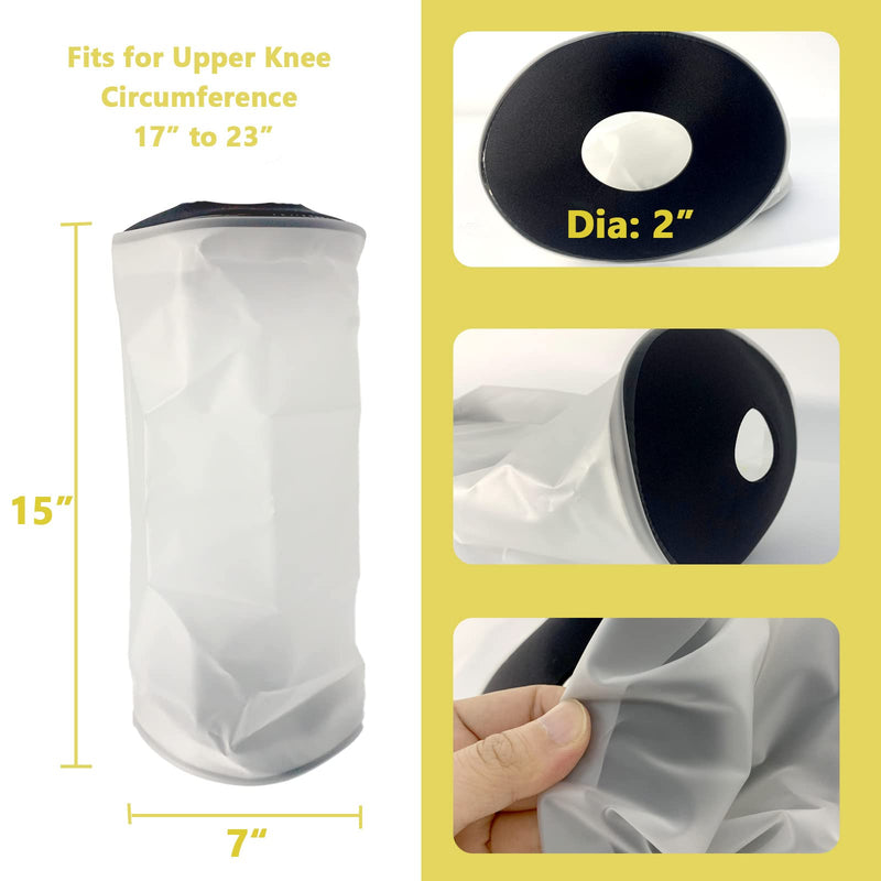 Knee Pads Waterproof TPU Shower Bath Wrap and Cast Protector for Knee Waterproof Protection Against Broken Knee Wound and Burns 100% Reusable Black - NewNest Australia