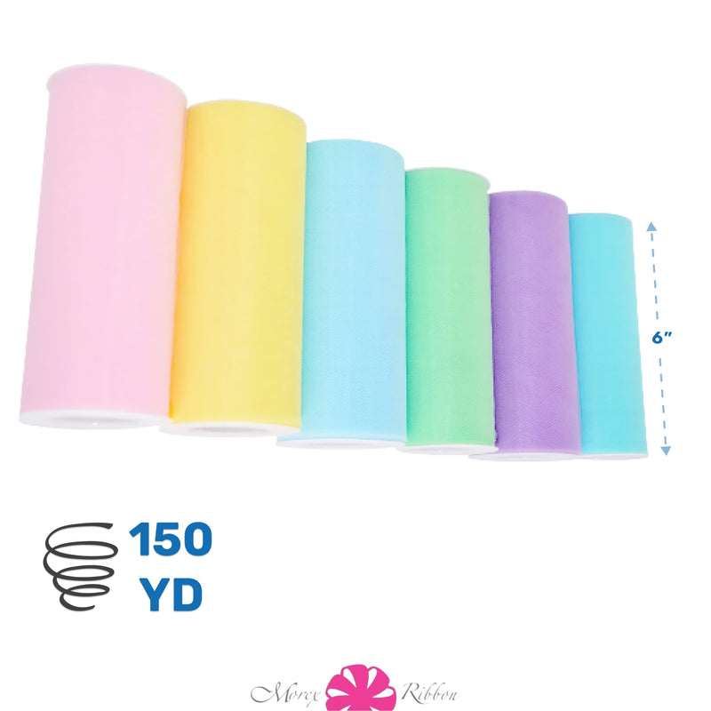 Morex Ribbon Pastel Ribbon, 6 inch by 150 yards, Assorted - NewNest Australia