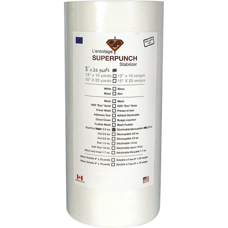 Cut Away Stabilizer White 2.5 oz 8 inch x 20 Yard Roll. SuperStable Machine Embroidery Stabilizer Backing 8" x 20 yards roll - NewNest Australia