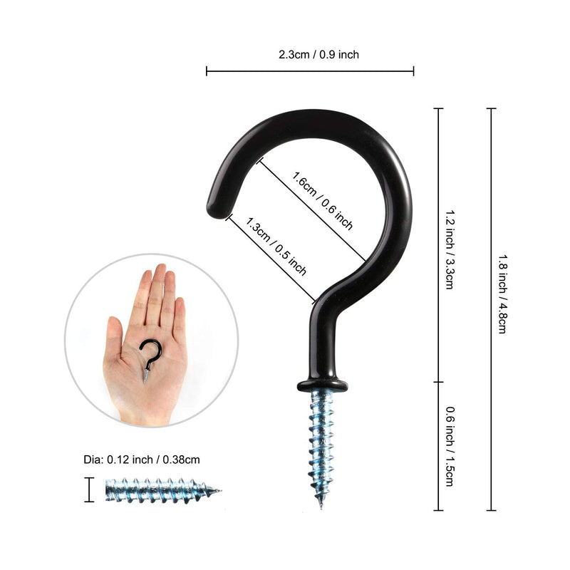 50 Pack Ceiling Hooks 1-1/4inch Plants Hooks Screw-in Wall Hooks, Cup Hooks Vinyl Coated Kitchen Hooks for Outdoor and Indoor Use (50 PCS) - NewNest Australia