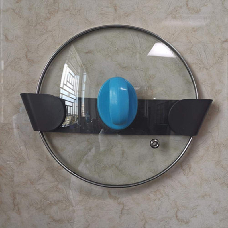 NewNest Australia - Pot Lid Holder, Wall Mount Strong Self Adhesive Pan Pot Lid Rack Cabinet Doorback Organizer Kitchen Utensil Hanger 