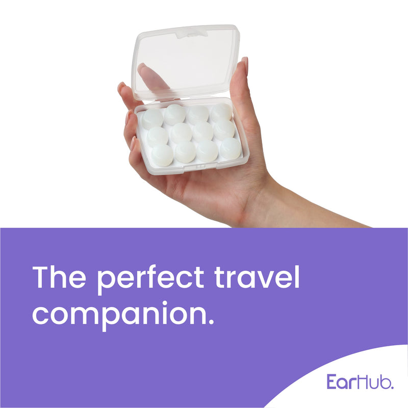 EarHub Sleepwell Soft Premium Silicone Earplugs 3 Pairs. Reusable & Custom Fit Silicone Ear Plugs. Best Used for Sleep. Also Used for Travel, Water Sports, Work, Study & Concerts. Travel case inc - NewNest Australia