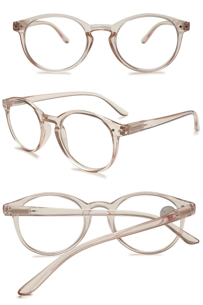 KOOSUFA Fashion Anti Blue Light Reading Glasses Spring Hinge Women Men Round Reading Aids Vision Aid Anti Fatigue Glasses 1.0 1.25 1.5 1.75 2.0 2.25 2.5 2.75 3.0 3.5 4.0 1x Transparent Light Brown 2.0 x - NewNest Australia