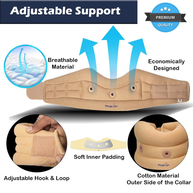 WC- Soft Cervical Collar Adjustable Collar Neck Support Brace, Neck Support Soft Neck Collar Neck Brace for Neck Pain and Support for Women & Men-Large Large Beige - NewNest Australia
