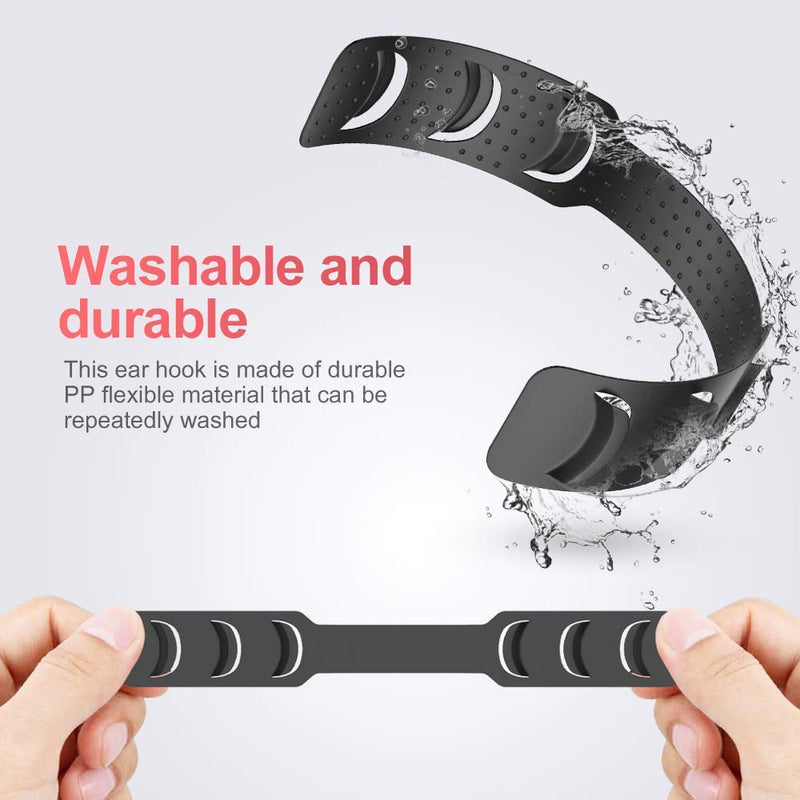 Mask Strap Extender Adjustable Ear Saver for Masks, Anti-Slip Ear Strap Hook Relieve Pressure & Pain for Ear Protector Wearing Long-time Mask for Nurse Dust-Worker Food-Worker Men Women Kids, 5PCS 5 Count (Pack of 1) Black - NewNest Australia