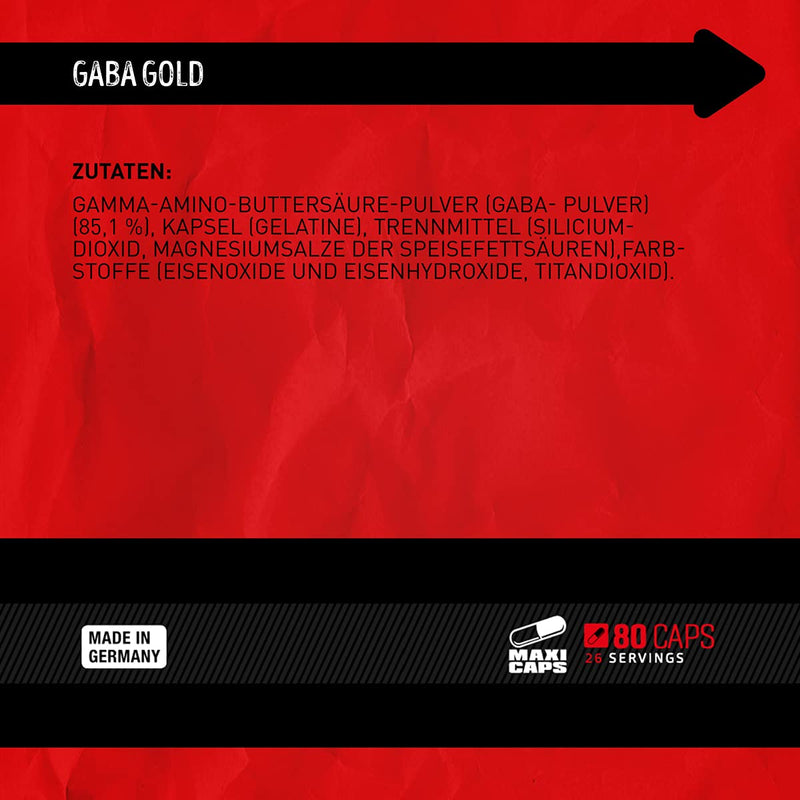 Body Attack-Gaba Gold, 80 Capsules - High-Dose Gamma Aminobutyric Acid Caps, 1000 Mg Of Pure Gaba Per Daily Portion, Gaba-Glutamine Metabolism, For All Athletes And Athletes-Made In Germany - NewNest Australia