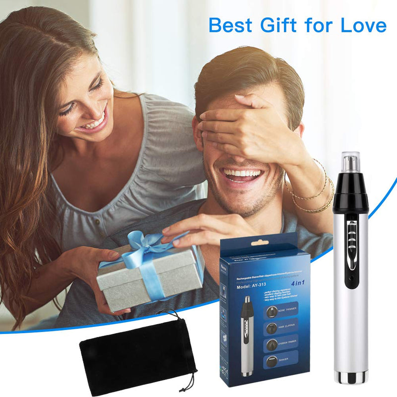QKURT USB Nose Hair Trimmer, 4 in 1 Ear Nose Hair Trimmer New Design Safely Painless Personal Trimmer Grooming Kit for Men and Women, Waterproof Beard and Nose Trimmer for Easy to Clean - NewNest Australia