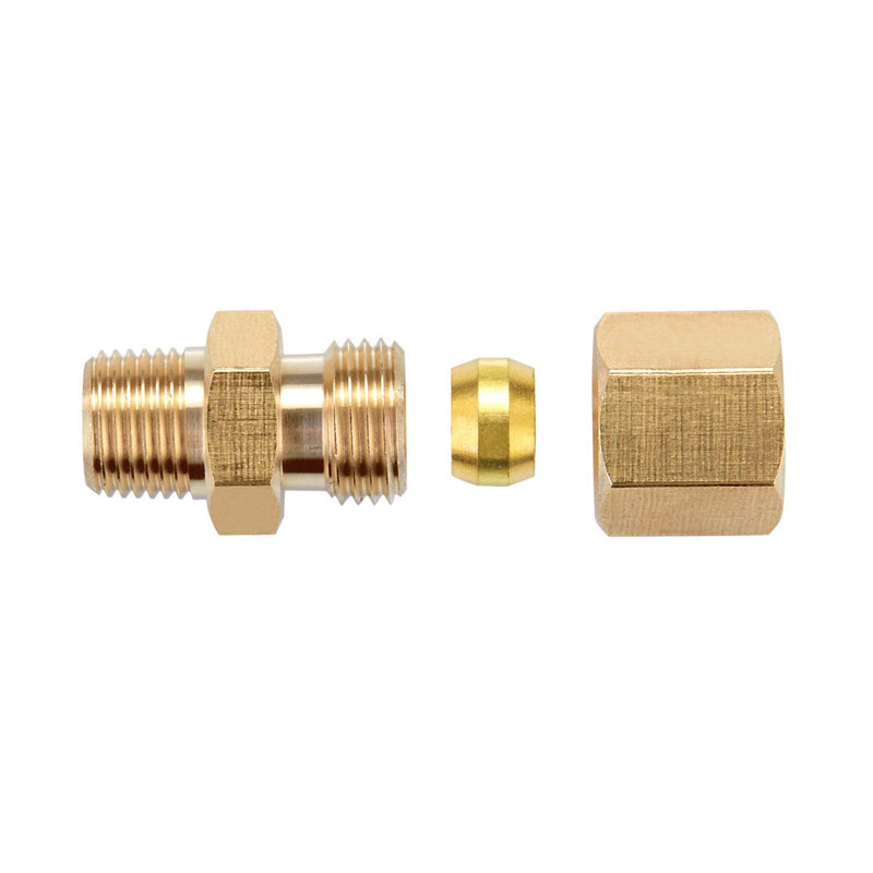 Litorange 4 Pack Metal Brass Compression Tube Pipe Fitting Connector, Straight Coupling Adapter, 1/4" Tube OD x 1/8" NPT Male 4PCS Straight 1/4"x 1/8"NPT - NewNest Australia