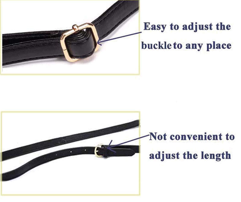 Beaulegan Purse Strap Replacement - Microfiber Leather - 59 Inch Long Adjustable for Crossbody Shoulder Bag - 0.5 Inch Wide, Black/Gold Gold Clasp - NewNest Australia