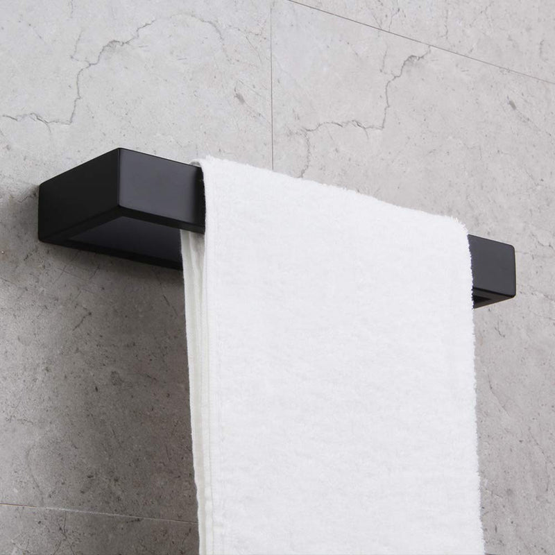 GERZWY Modern Black Towel Holder SUS304 Stainless Steel Towel Hanger Towel Ring for Bathroom Lavatory Wall Mount Contemporary Style HG1706-BK - NewNest Australia