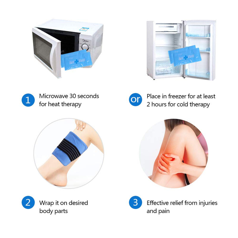 NEWGO Cooling Pads with Fleece Soft 27.5 x 13.5 cm Reusable Ice Packs Cold Hot Compress, Multiple Compress, Wrist, Arm, Knee, Neck, Ankle Injuries, Pack of 2 - NewNest Australia