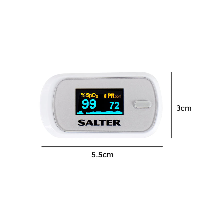 Salter PX-100-EU OxyWatch, Fingertip Pulse Oximeter, Quick Measure, Light and Compact, Portable, Easy to Use, Automatic Power Off, Low Power Consumption, LED Display, Accurate/Fast, 2 Year Guarantee - NewNest Australia