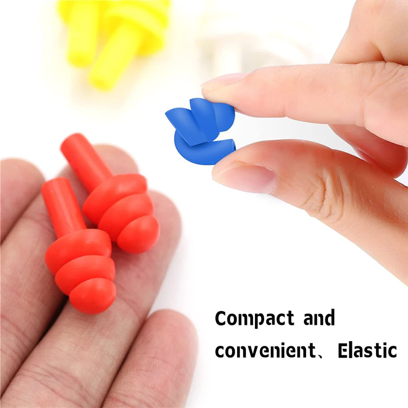 14 pairs of silicone ear plugs, sleeping ear plugs, hearing protection ear plugs set, ear plugs with storage box, ear plugs with cord, reusable - NewNest Australia
