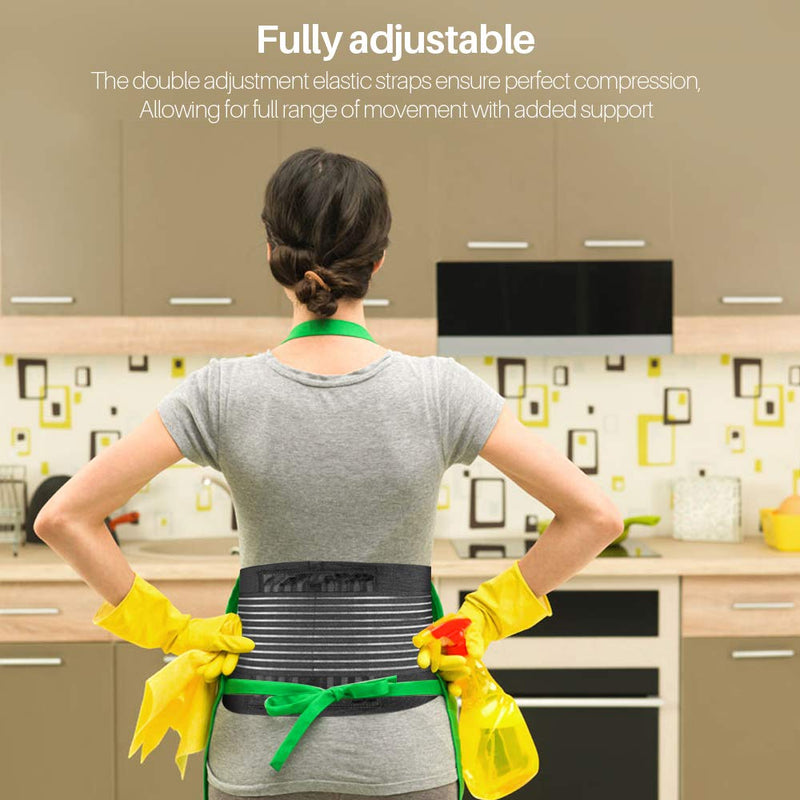 Cotill Lower Back Support Belt - Lumbar Brace for Pain Relief and Injury Prevention Dual Adjustable Straps Breathable Mesh Panels (L/XL Waist 83cm to 109cm) L/XL (Pack of 1) - NewNest Australia