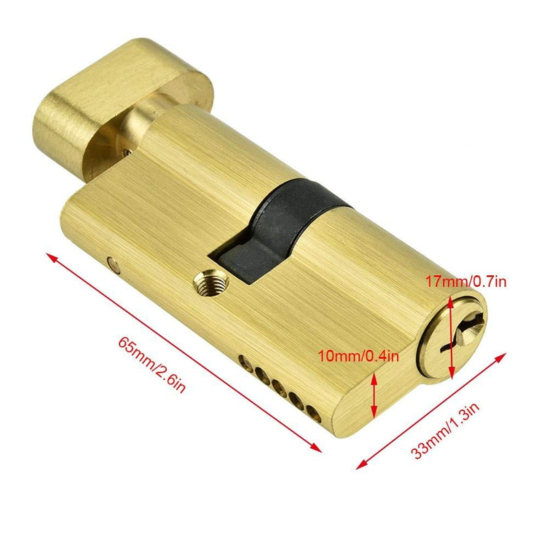 65mm Cylinder Lock Copper Single Open Anti-Theft Door Lock Cylinder with Keys Strong Corrosion Resistance and Rust-Proof, Suitable for Wooden Doors, Aluminum Doors - NewNest Australia