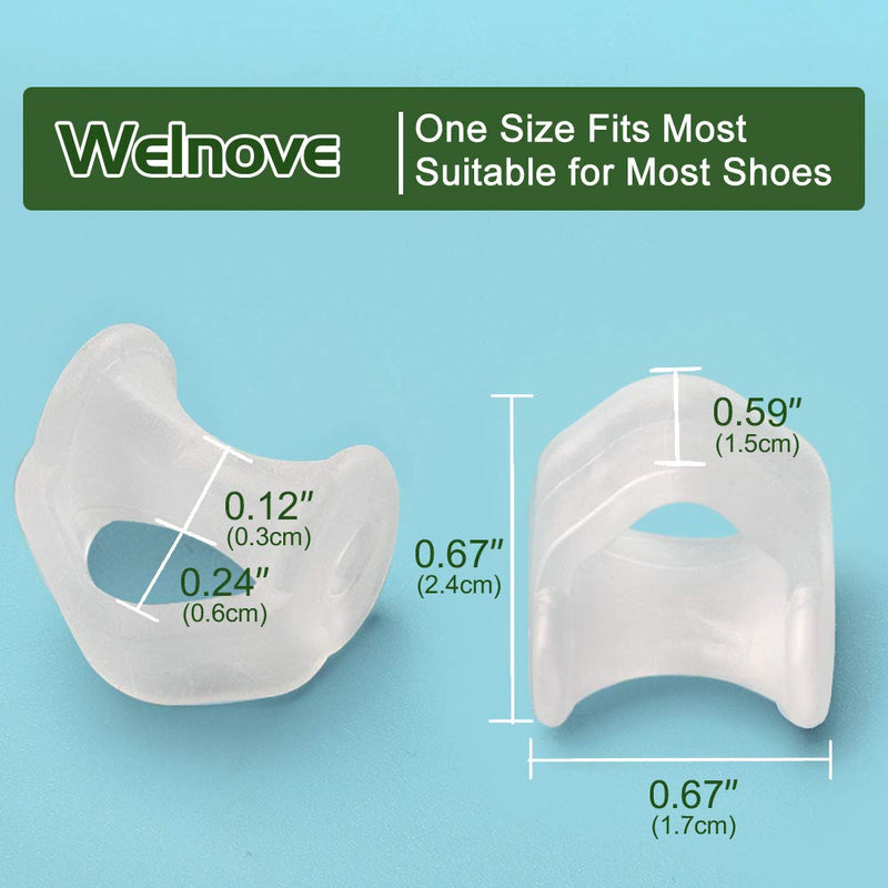 Welnove Gel Toe Separator, Pinky Toe Spacers, Little Toe Cushions, Small Toe Sleeves for Preventing Rubbing & Reducing Pressure (Pack of 12, Transparent) Clear - NewNest Australia