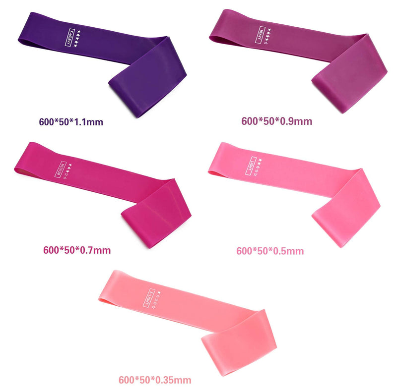 Premium Latex Resistance Bands Stretch Exercise Band Ankle Weights Workout Fitness Gym Yoga Pilates Strength Training Bands for Legs and Glutes with Gliding Discs [Set of 5 Bands] - NewNest Australia