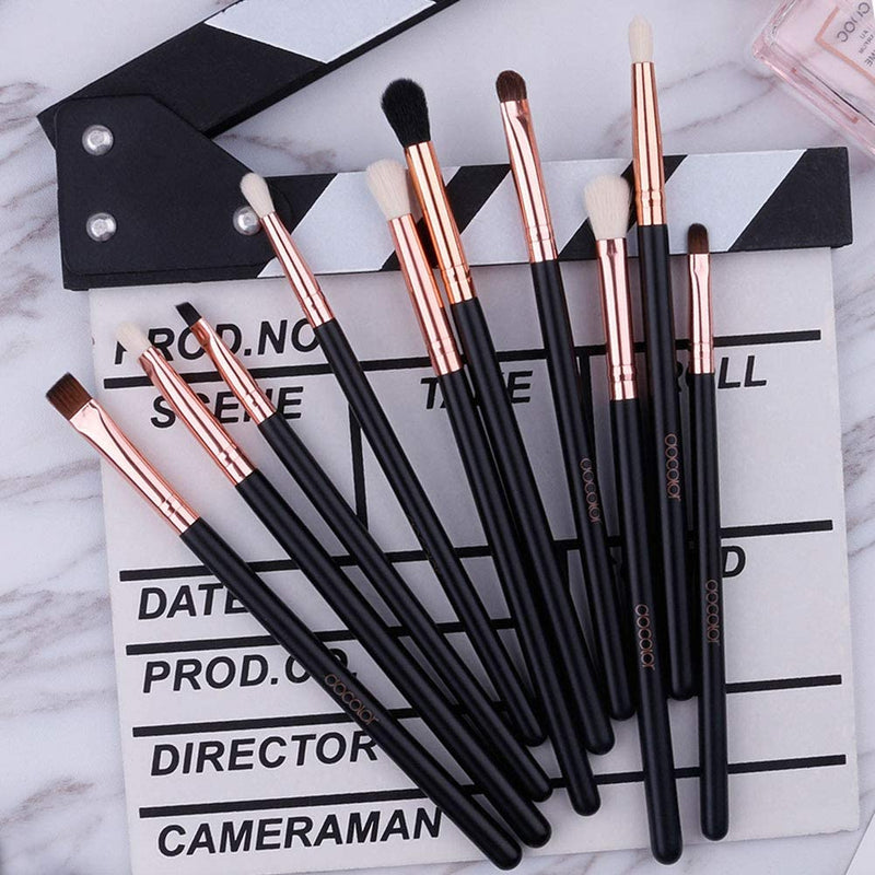 Docolor Fluffy Eyeshadow Brushes Set 10 Pcs Eye Makeup Brushes Professional Soft Eyeshadow Brush Rose Gold Makeup Brushes Eyeshadow Blending for Eyeliner, Eyelash, Eyebrow, Shading & Blending - NewNest Australia