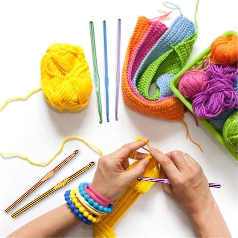 Katech 85-Piece Crochet Hooks Set, Crochet Hook Kit with Storage Case, Ergonomic Knitting Needles Weave Yarn Kits DIY Hand Knitting Craft Art Tool for Beginners and Experienced Crochet Lovers Blue - NewNest Australia