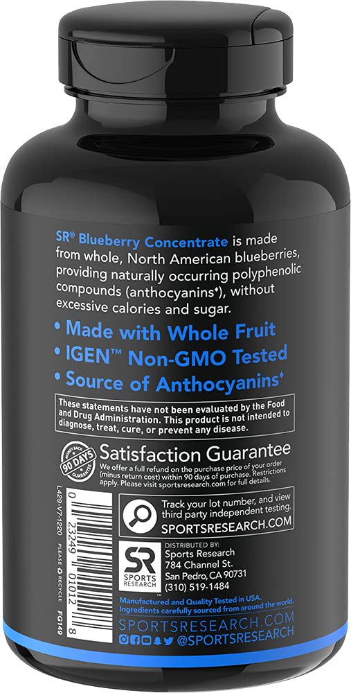 Whole Fruit Blueberry Concentrate Made from Organic Blueberries ~ Non-GMO & Gluten Free (60 Liquid Softgels) - NewNest Australia