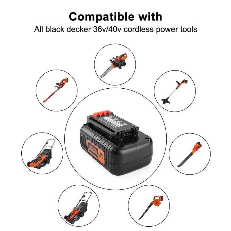 Yabelle Upgraded 3000mAh Black and Decker 40V Lithium Battery Replacement for Black and Decker 40V Battery LBX2040 LBXR36 LBXR2036 LST540 LCS1240 LBX1540 LST136W 40 Volt Black and Decker Battery - NewNest Australia