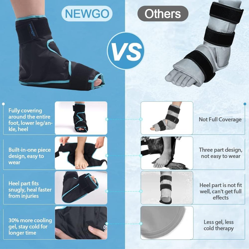 NEWGO Cooling Cuff Foot, Cooling Shoes Cooling Socks Feet Ice Shoe for Injuries Ankle Ice Bag Cooling Socks Chemotherapy, 1 Piece (Black) Black - NewNest Australia