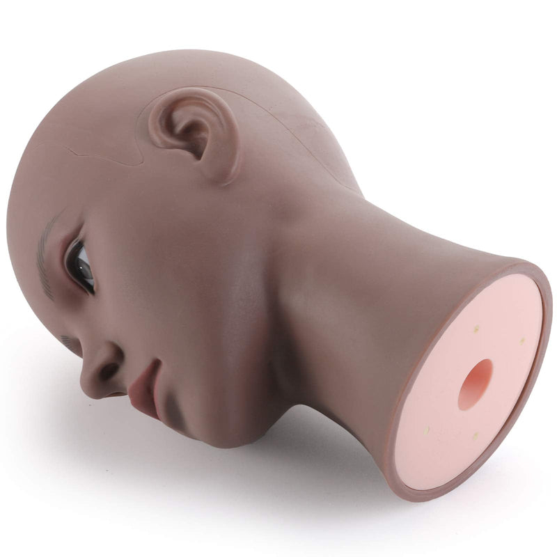 Hedume Afro American Mannequin Head with Clamp, Bald Manikin head, Black Styrofoam Mannequin Head for Wigs, Hat, Glasses Display - NewNest Australia