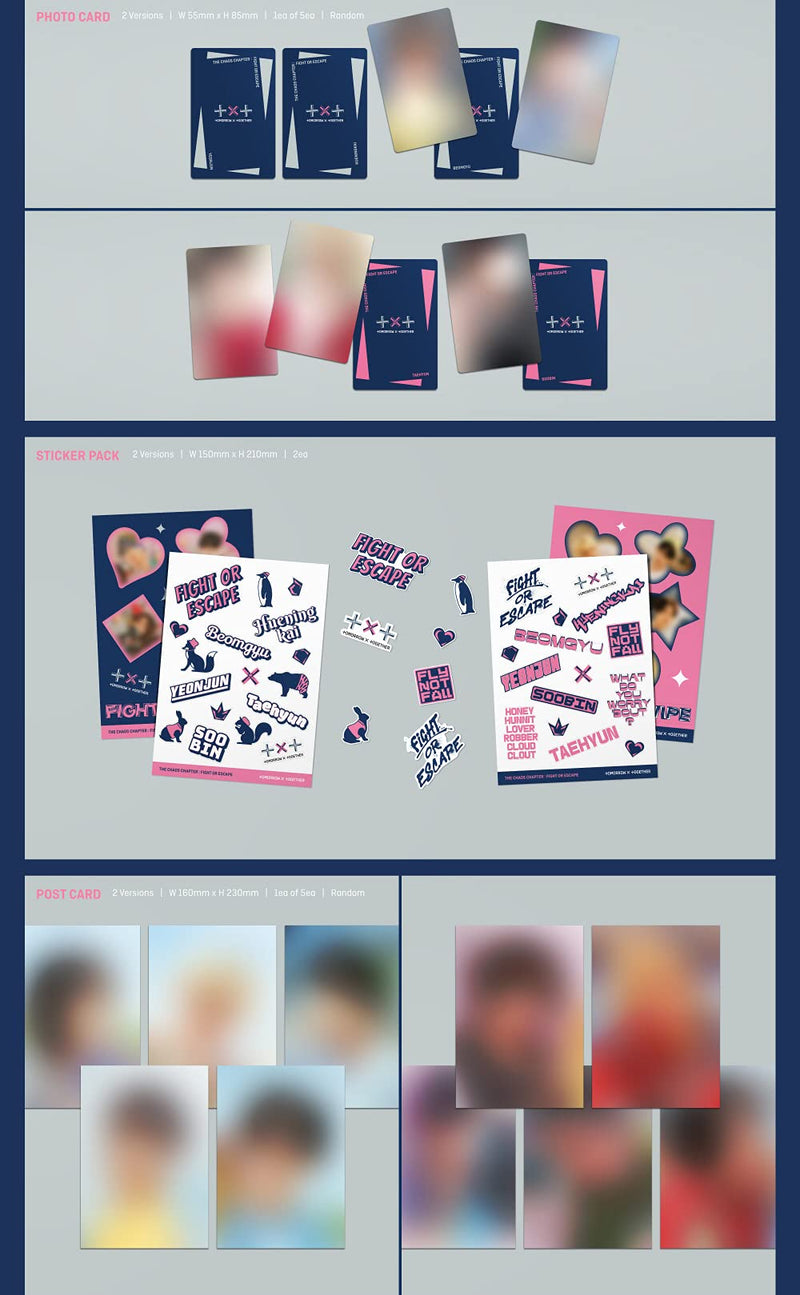 Big Hit Ent. TXT - CHAOS CHAPTER : FIGHT OR ESCAPE Album+Extra Photocards Set (ESCAPE ver.), BHE0082 - NewNest Australia