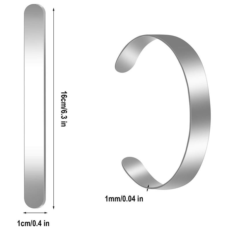 Hicarer 18 Pieces Bracelet Blanks Stainless Steel Bangle Blanks DIY Cuff Bracelet Blanks for Making Presents Stamping Jewelry, 3/8 x 6 Inches - NewNest Australia