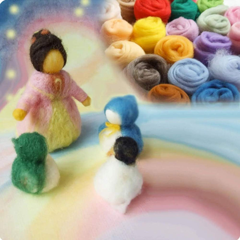 Jupean 3.53oz Wool Roving Yarn, Fiber Roving Wool Top, Wool Felting Supplies, 100% Pure Wool, Chunky Yarn, Spinning Wool Roving for Needle Felting Wet Felting DIY Hand Spinning Light purple - NewNest Australia
