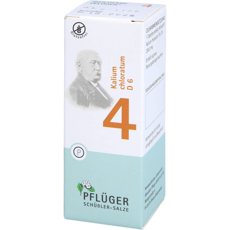 PFLÜGER Schüßler Salts No. 4 Potassium chloratum D6 - 100 tablets - The salt of the mucous membranes - gluten-free - NewNest Australia