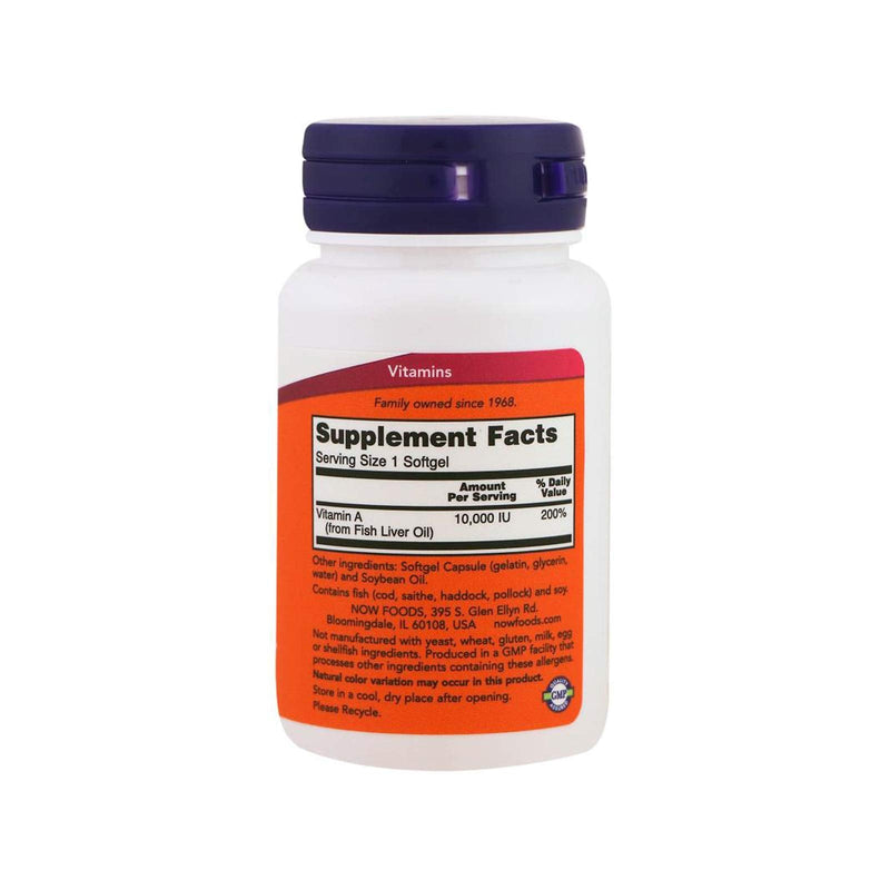 Now Foods Vitamin A 10,000 IU 100 Sgels - NewNest Australia