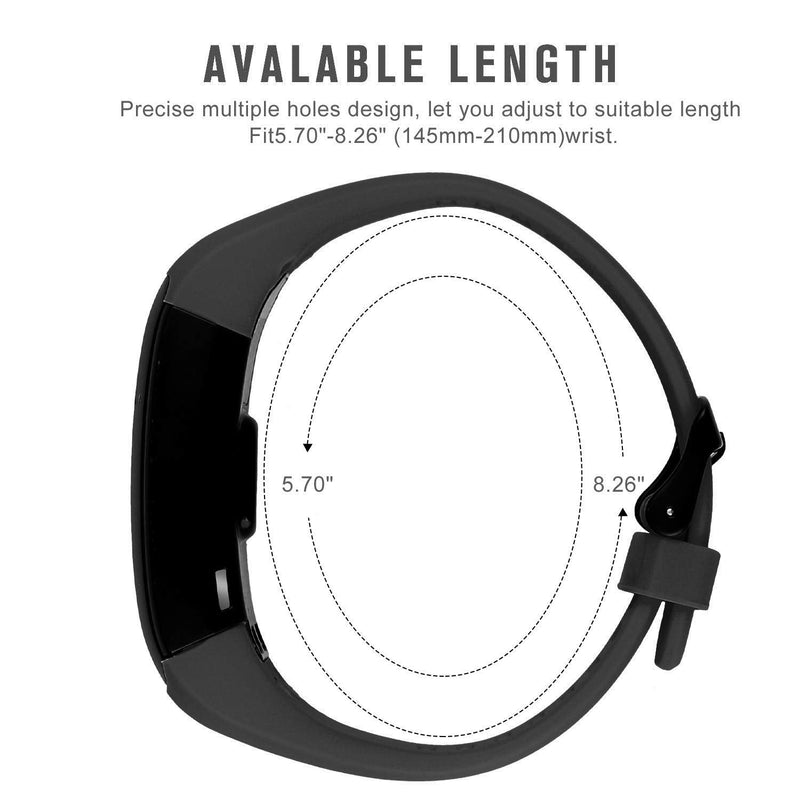 Wizvv Compatible Bands Replacement for Garmin Vivosmart HR, With Metal Buckle Fitness Wristband Strap (8 Colors) Black Regular - NewNest Australia