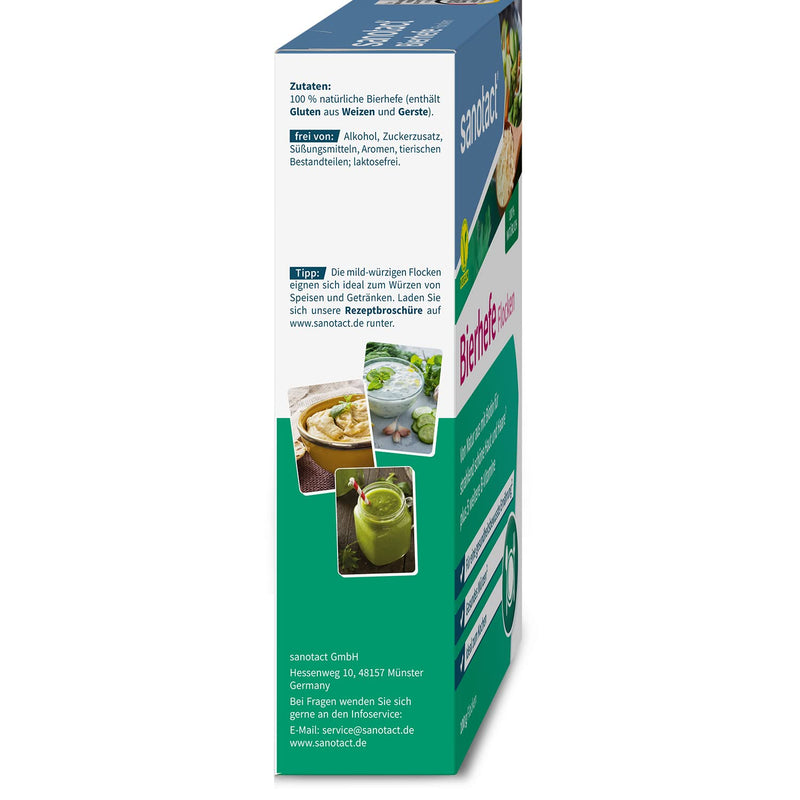 Sanotact Brewer'S Yeast Flakes ‚ 100 G Natural Brewer'S Yeast Flakes ‚ With Biotin And 6 B Vitamins For Skin Hair Nails ‚ Ideal As Vegan Parmesan, For Cooking, Seasoning, Etc. - NewNest Australia