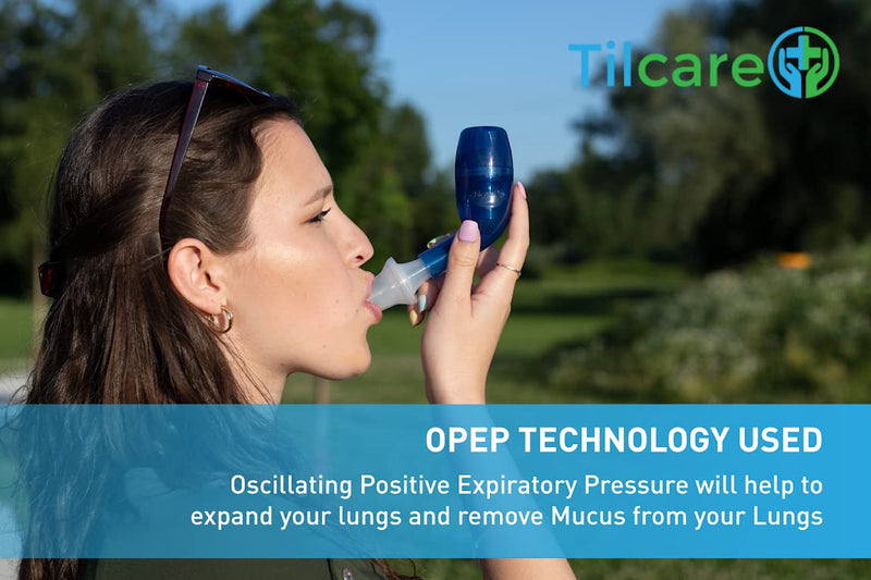 Mucus Relief Cleanser & Lung Expansion Device by Tilcare - Breathing Exerciser for Better Fitness & Sleep - Perfect Treatment Aid for COPD, Asthma, Bronchitis & Cystic Fibrosis - OPEP Flutter Machine - NewNest Australia