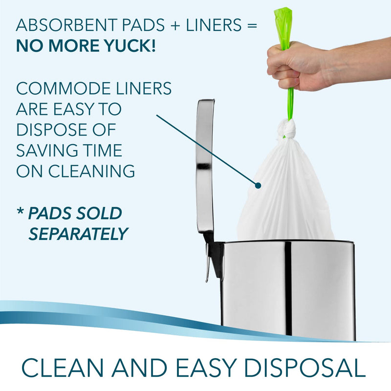 TidyCare Commode Liners for Bedside Portable Toilet Chair Bucket | Value Pack of 48 Disposable Waste Bags for Adults | Universal Fit 1 - NewNest Australia