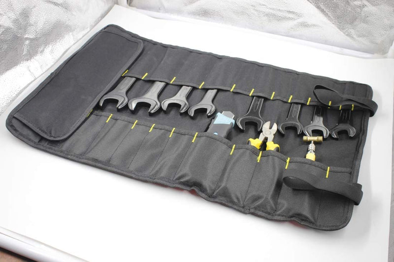 32 Pocket Tool Roll Organizer - Wrench Organizer & Tool Pouch - Wrench Roll Includes Pouches for 10 Sockets Pouch Kit for for electricians, mechanics, handyman or any other professional (Black) - NewNest Australia